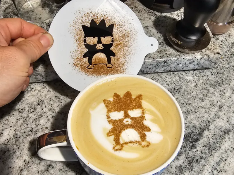 Perfect Badtz Maru Latte Art Stencil