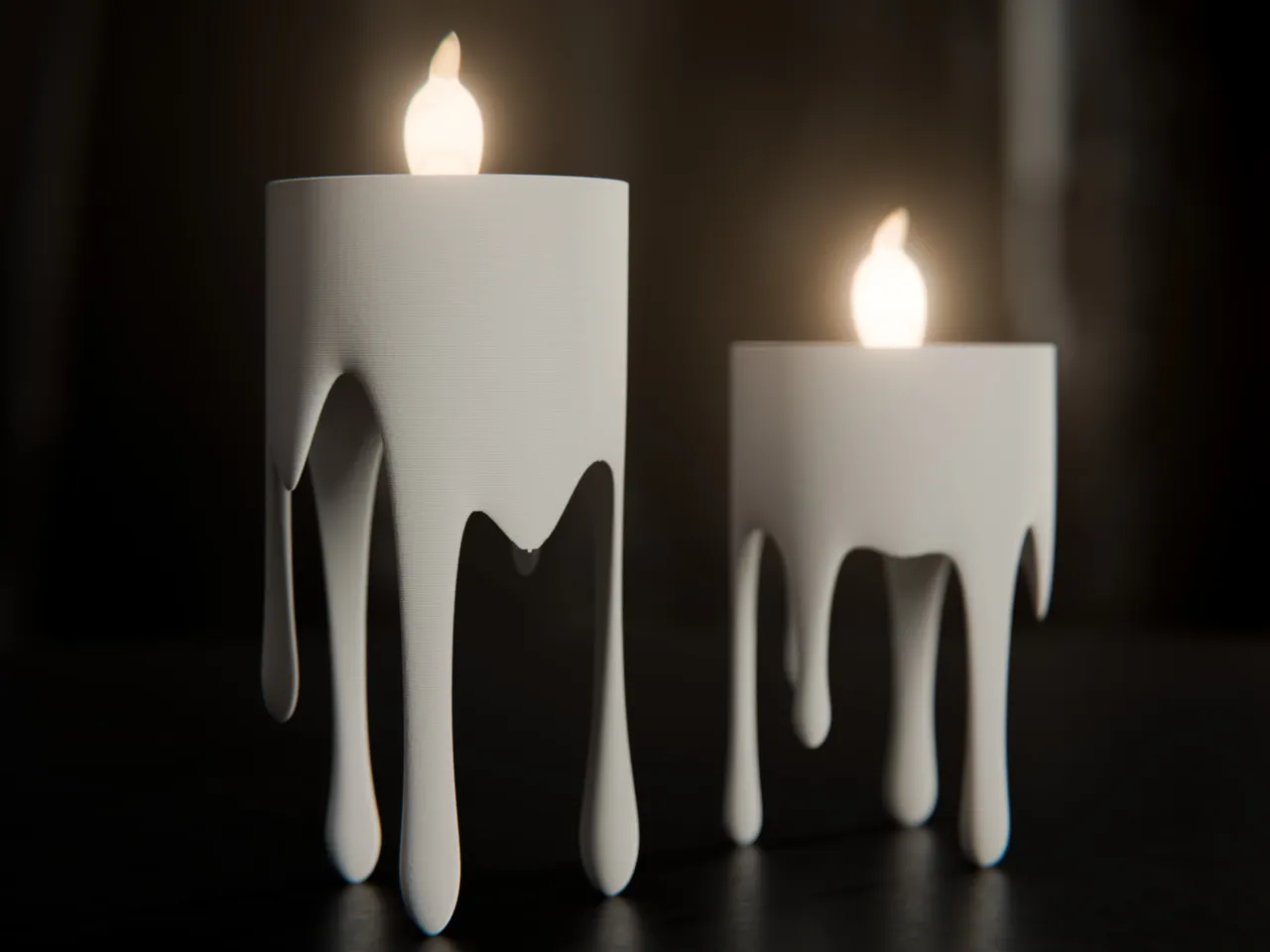 Floating dripping candle – LED tealight holder view 3
