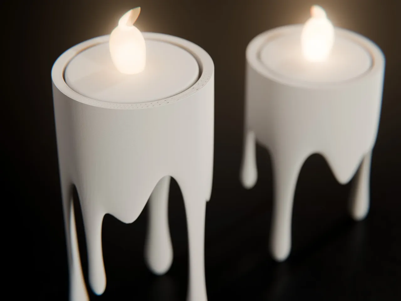 Floating dripping candle – LED tealight holder view 2