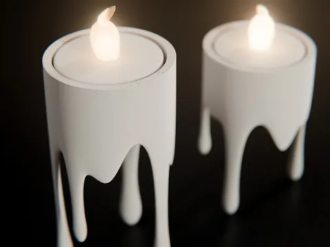 Floating dripping candle – LED tealight holder view 2