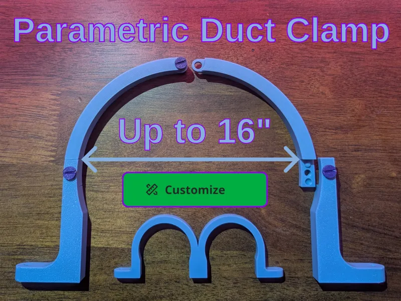 Customizable Duct Bracket (1-16")