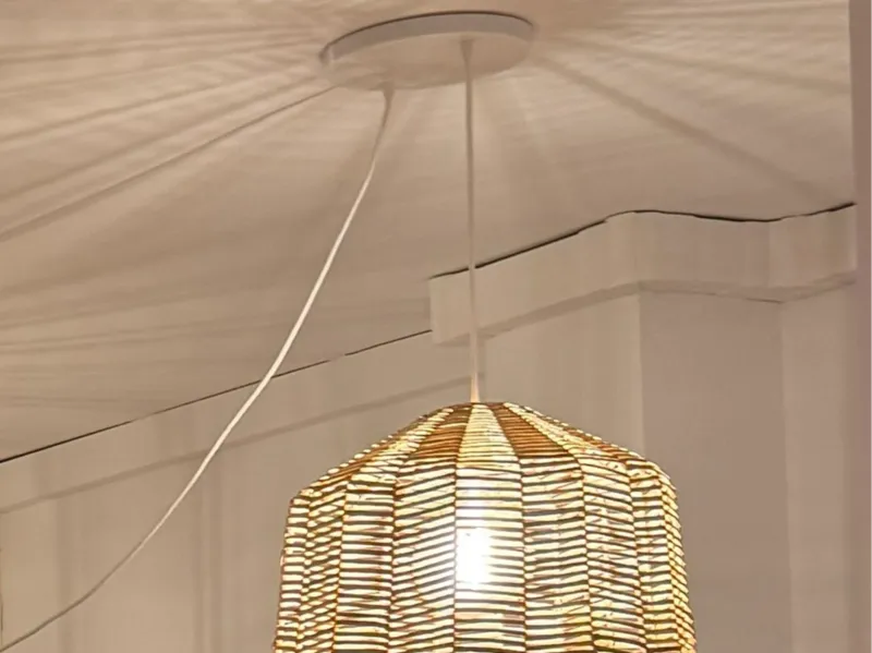Flat Round Ceiling Canopy 2 Lamps Minimalist Desig