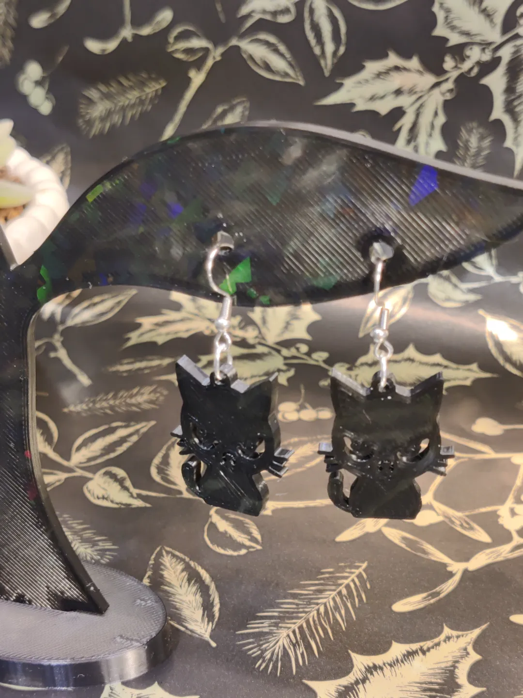 Angry Cat Earrings, Grumpy Cat, Cat Lover Gift view 4