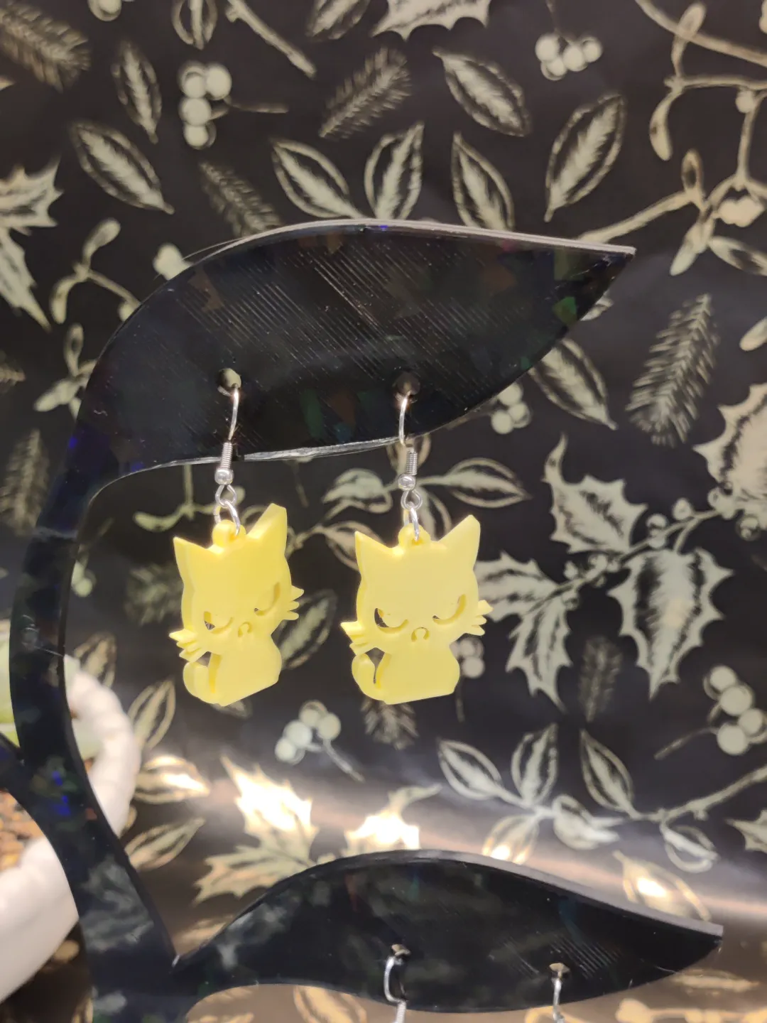 Angry Cat Earrings, Grumpy Cat, Cat Lover Gift view 3