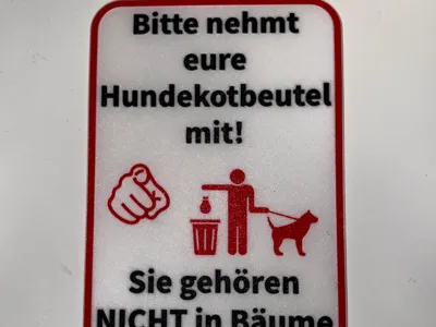 Dog poop bag sign