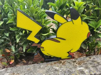 PIKAPOOP - Funny Pikachu Garden Sign