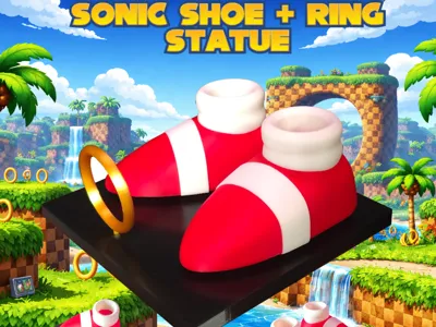 Sonic Shoe And Ring Statue