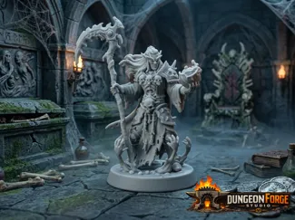 D&D Miniature - Dark Elf Necromancer