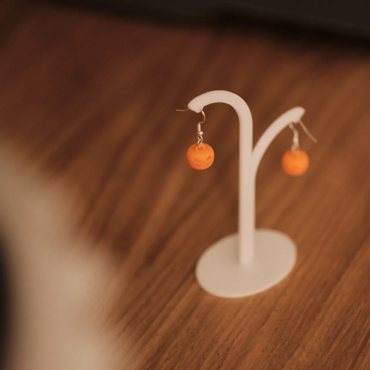 Jack O Lantern Halloween Earrings view 2