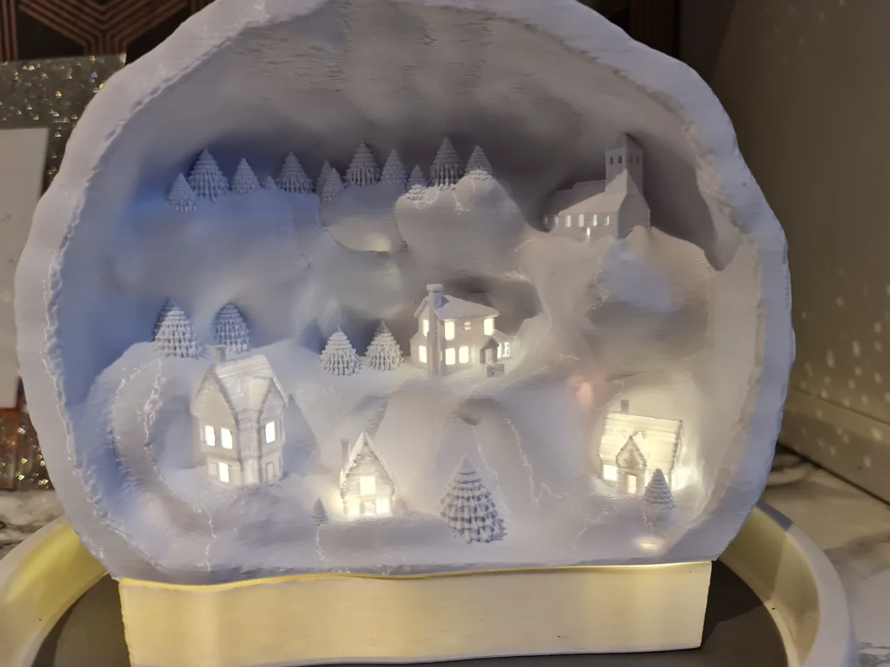 Christmas snow ball town view 2