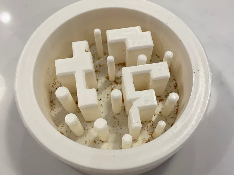 Slow eat dog bowl