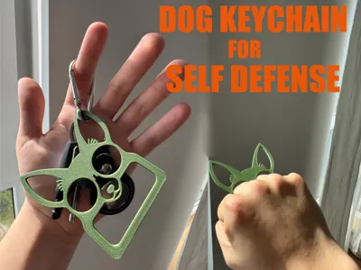 Dog keychain for self-defense
