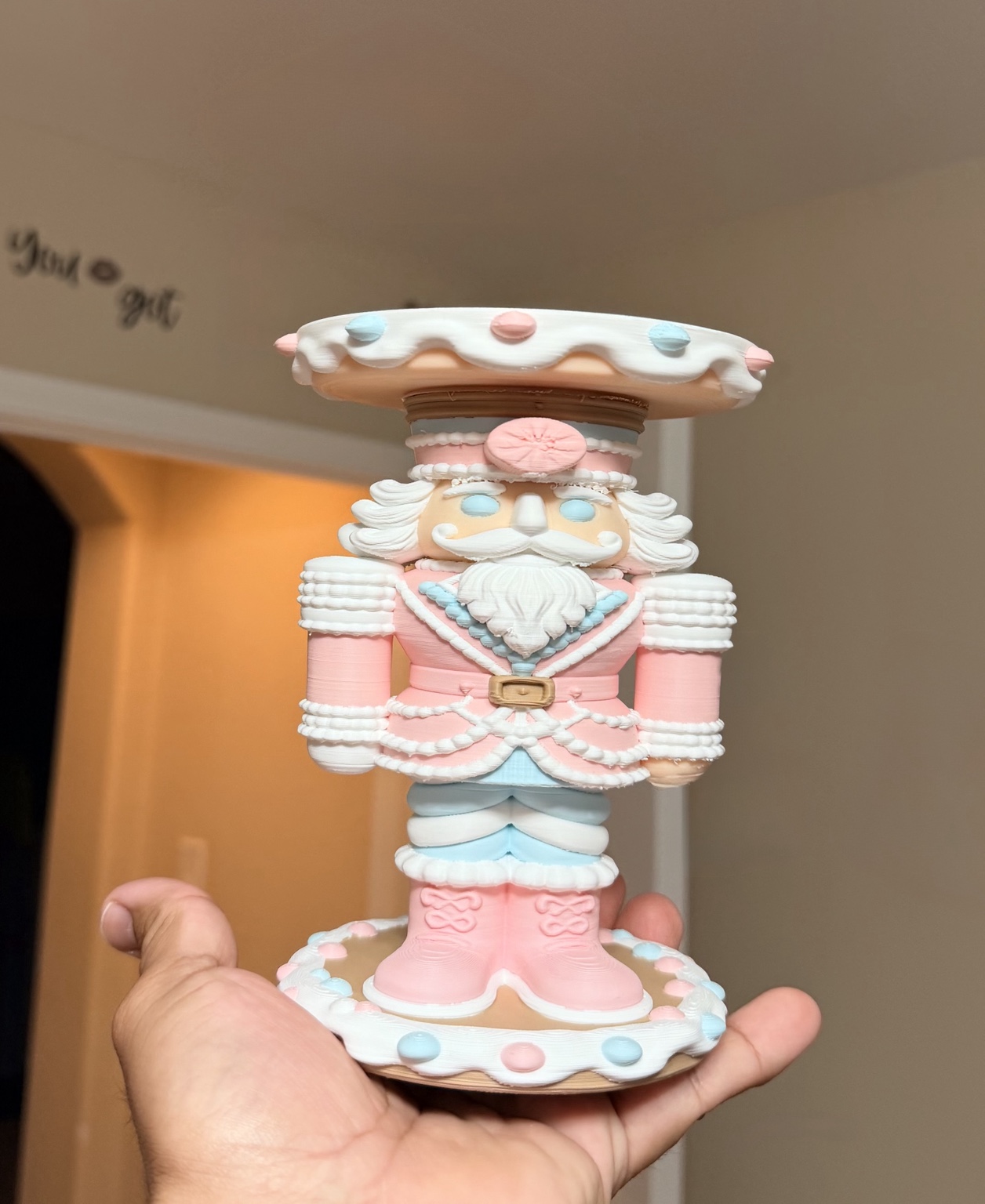 Pastel Nutcracker 3-Wick Candle Holder - 1