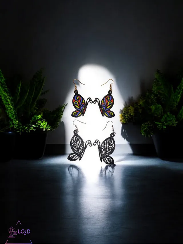 Pair of butterflies earrings