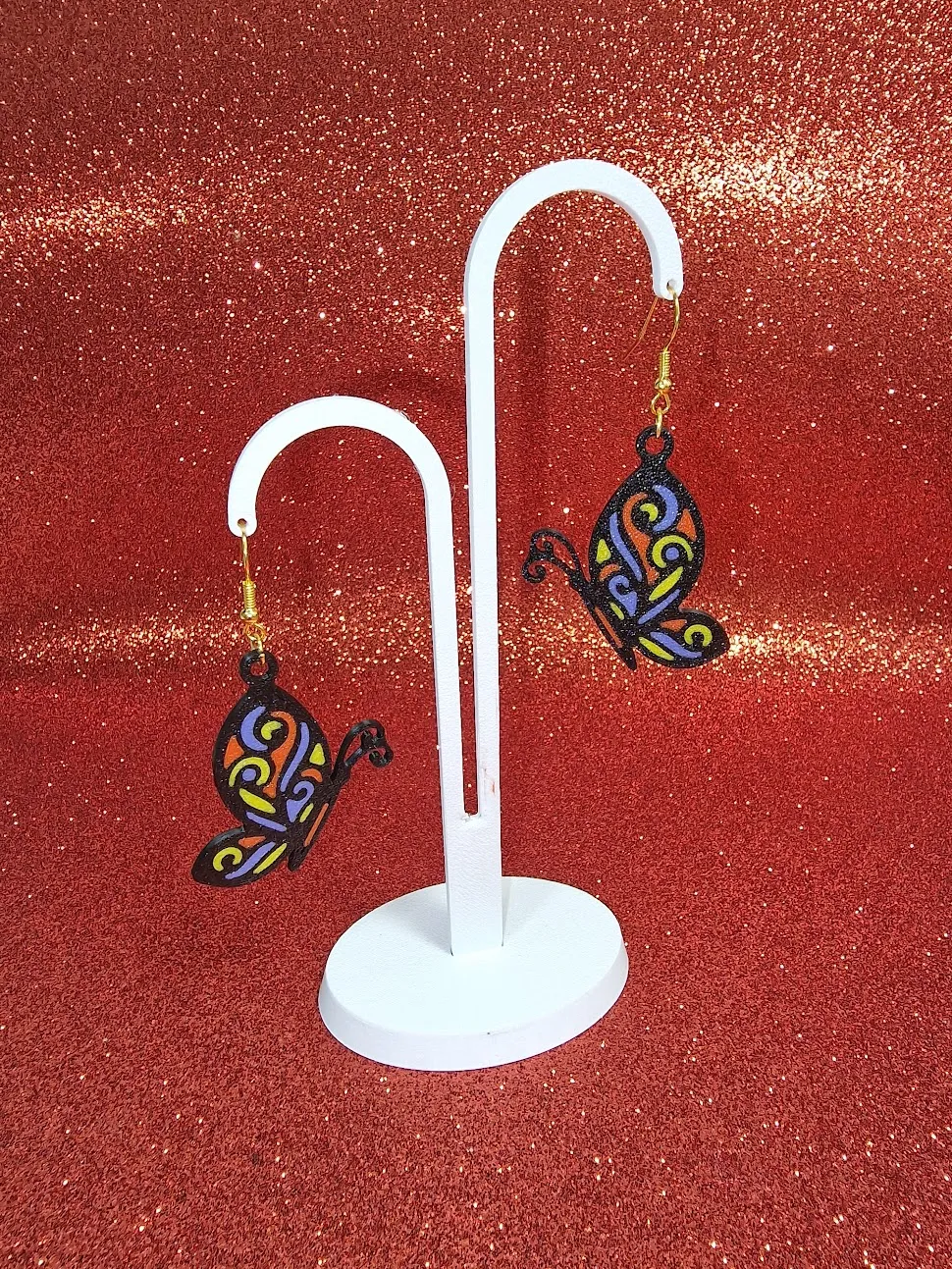 Pair of butterflies earrings view 4
