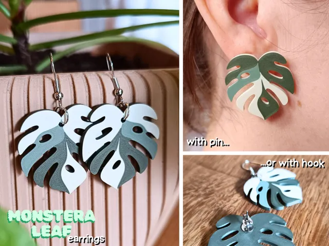 Monstera Blatt Ohrringe