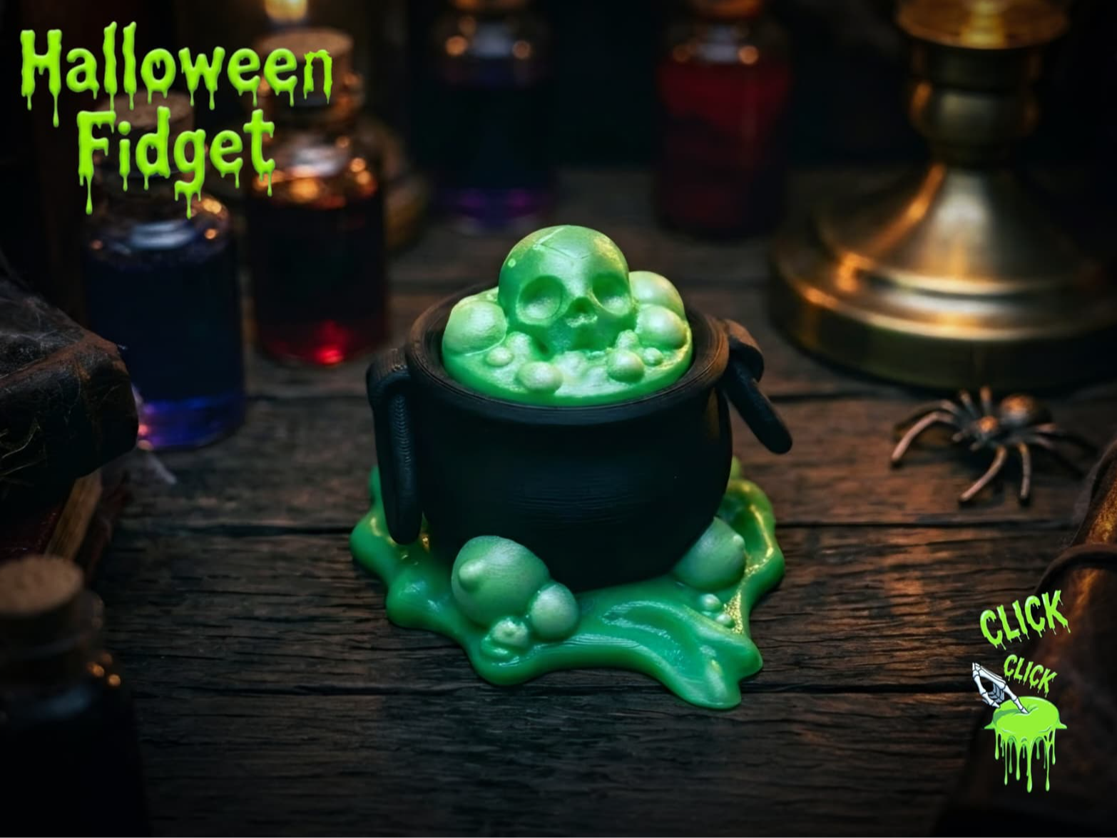 Halloween Cauldron Fidget Clicker - 3D printed Other Toys & Games, in stock in India