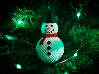 Knitted Snowman Christmas Ornament