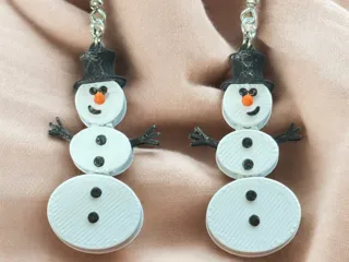 Articulated Snowman Earrings - Print in Place