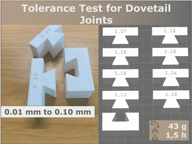 Tolerance / Clearance Test for Dovetail joints