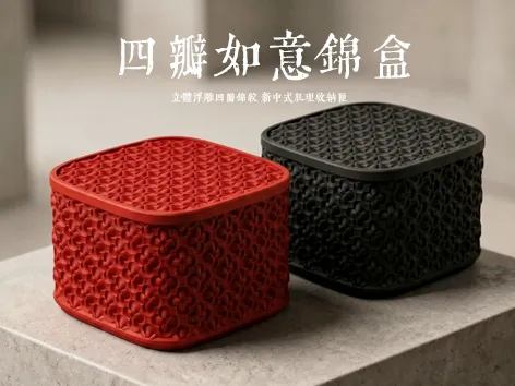 四瓣如意 锦盒