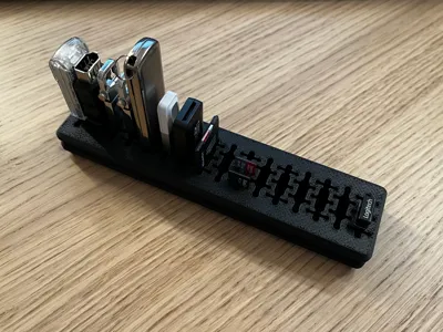 Gridfinity super USB-SD-MicroSD organizer 1x4