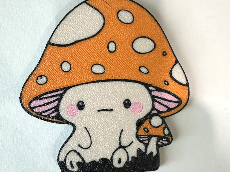 Orange Mushroom Keychain