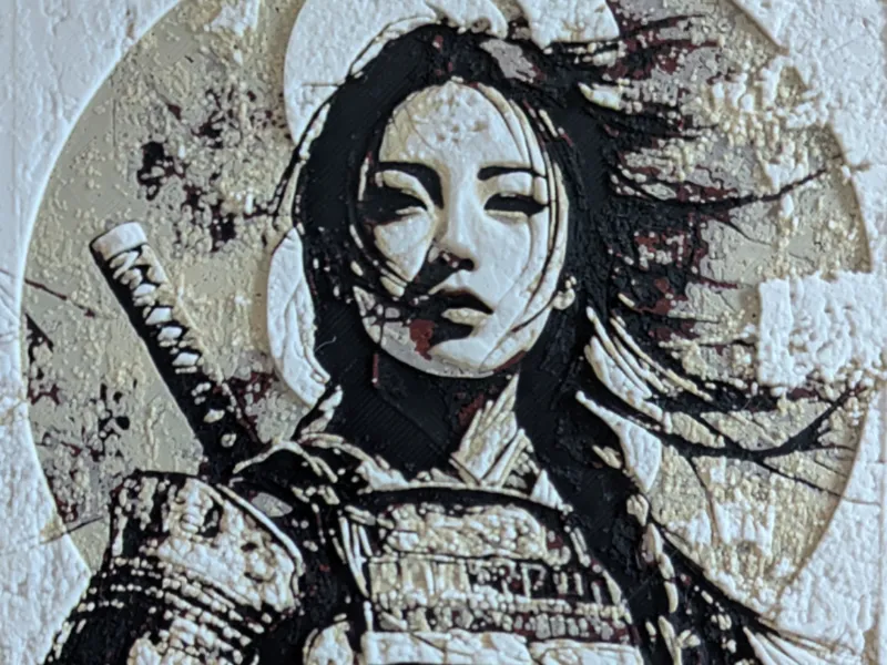 Female Samurai Warrior - HueForge