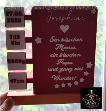 Modelo para impresión 3D: Geburt Rahmen Tafel personalisierbar Geschenk Baby — vista de referencia 5