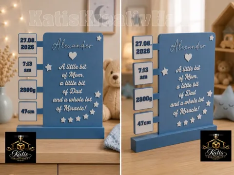 Modelo para impresión 3D: Geburt Rahmen Tafel personalisierbar Geschenk Baby — referencia de MakerWorld