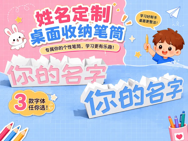 儿童姓名定制桌面笔筒