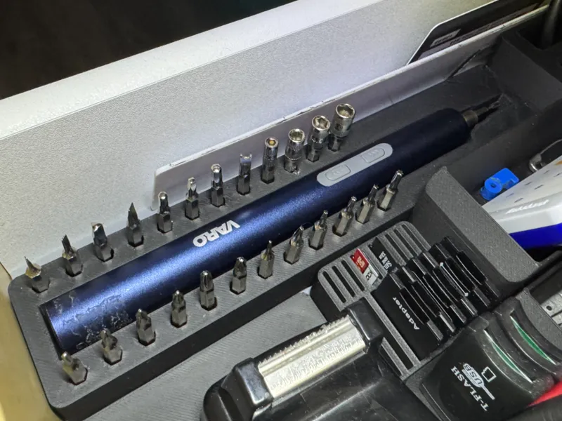 1×5 Gridfinity for Precision Electric Screwdriver 