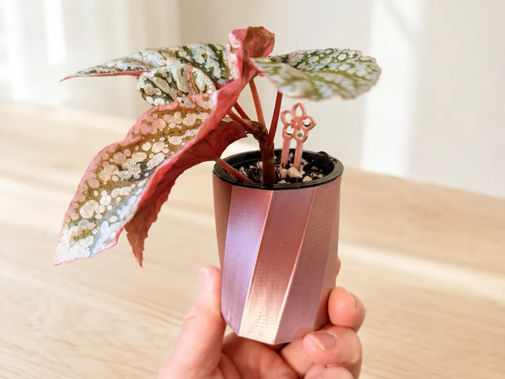 Tapa o cubierta: Modern Faceted Nursery Cover Pot with Push Hole. Referencia del modelo original.