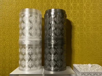 Iris Lithophane Storage Canister with Screw Lid