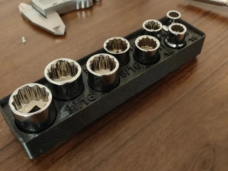 Gridfinity: 8pc Stanley Socket Holder (Imperial)