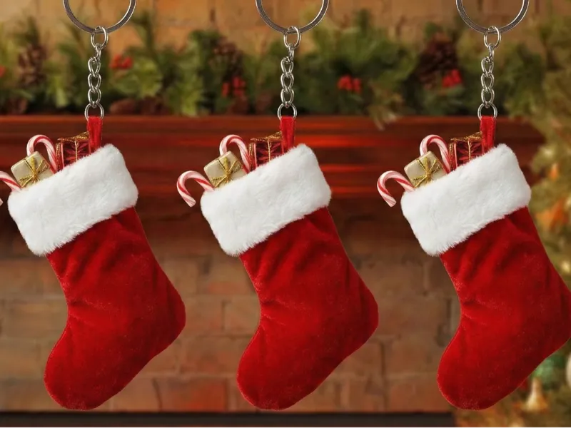 Christmas Socks Keychain