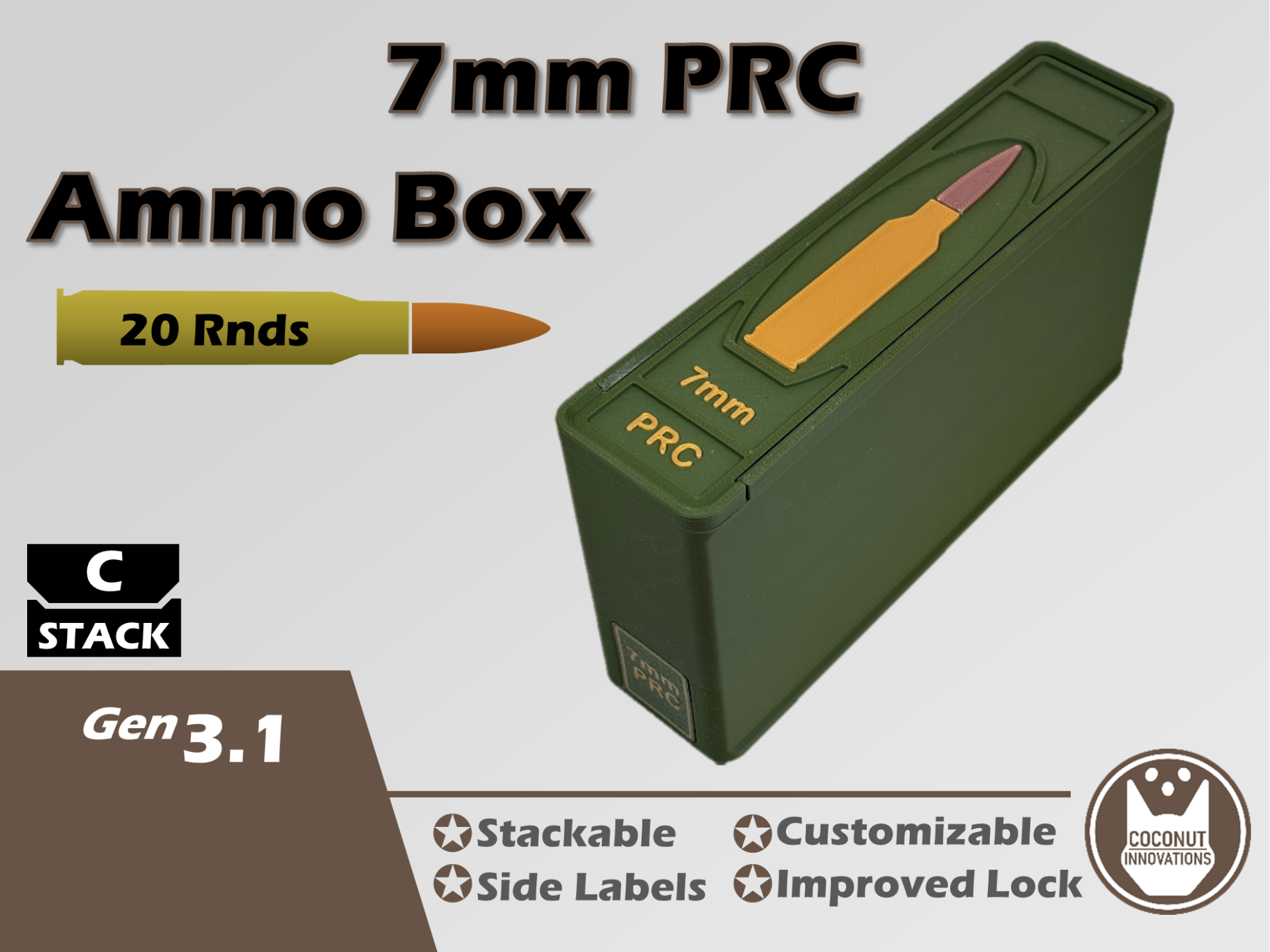 Ammo Storage Box 7mm PRC 20 Rounds