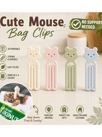 Clip o pieza de sujeción: Mouse Mice Cute Animal Bag Clips – Paper Clip Fast — vista de referencia 2