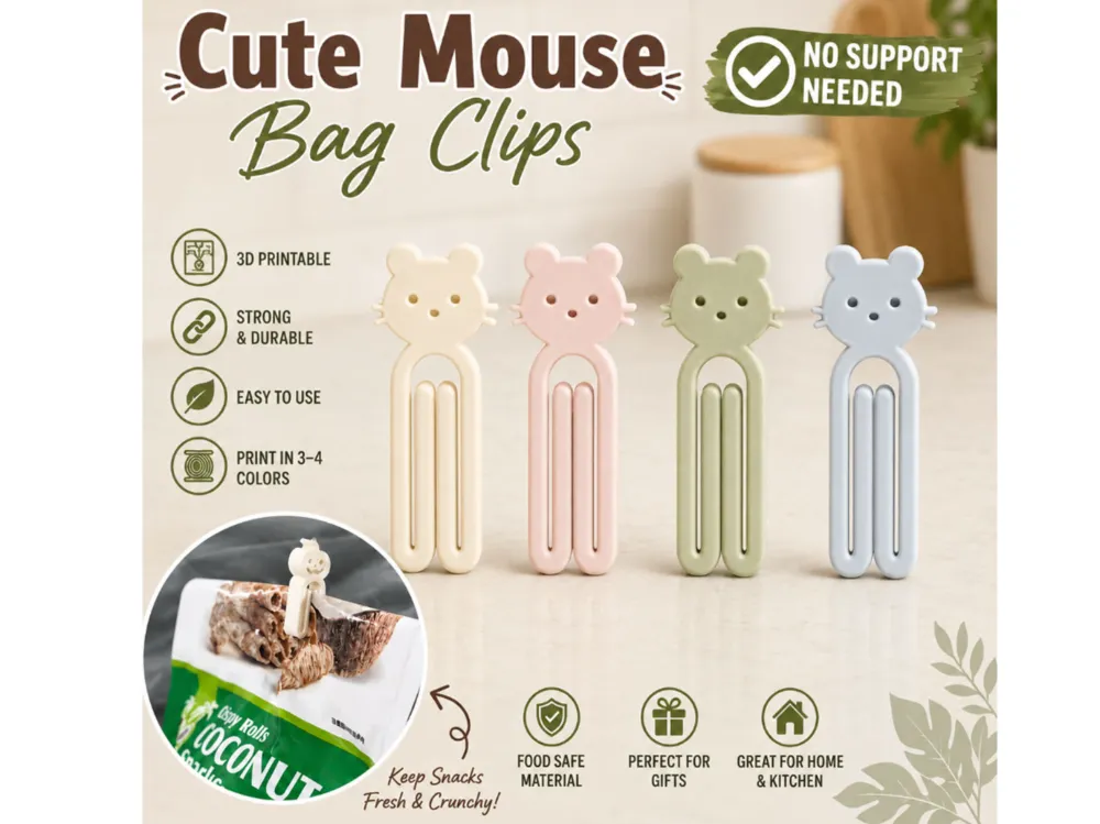 Clip o pieza de sujeción: Mouse Mice Cute Animal Bag Clips – Paper Clip Fast. Referencia del modelo original.