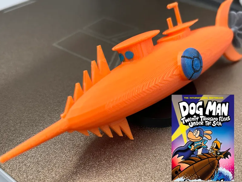 Flying Submarine from Dog Man Comic