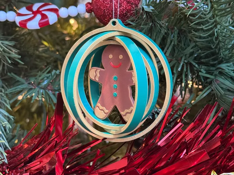 Christmas Bauble - Gingerbread Man - 4 Rings