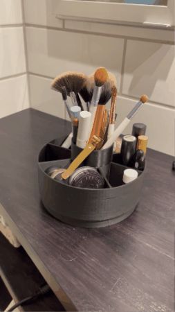 Spin-and-Store Makeup Organizer