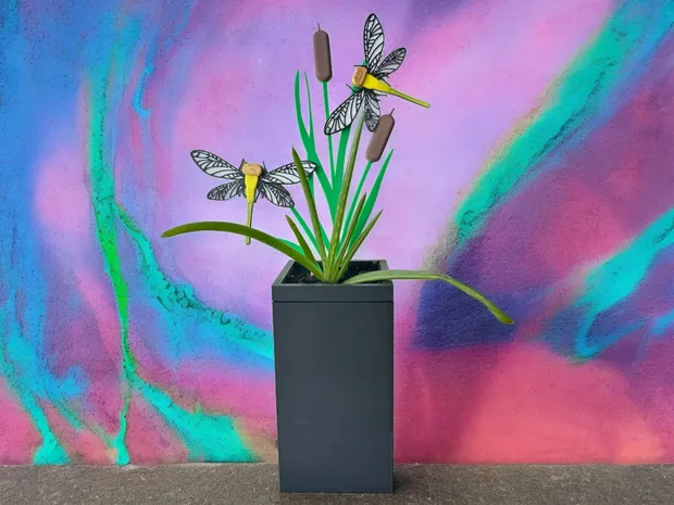 Cat tail Dragonfly Plant Trellis