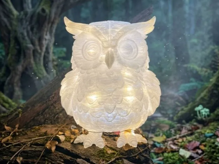 Little Owl Lamp - 2-Part Easy Assembly & Wiring