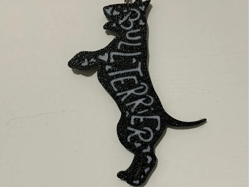 Bull Terrier dog keychain