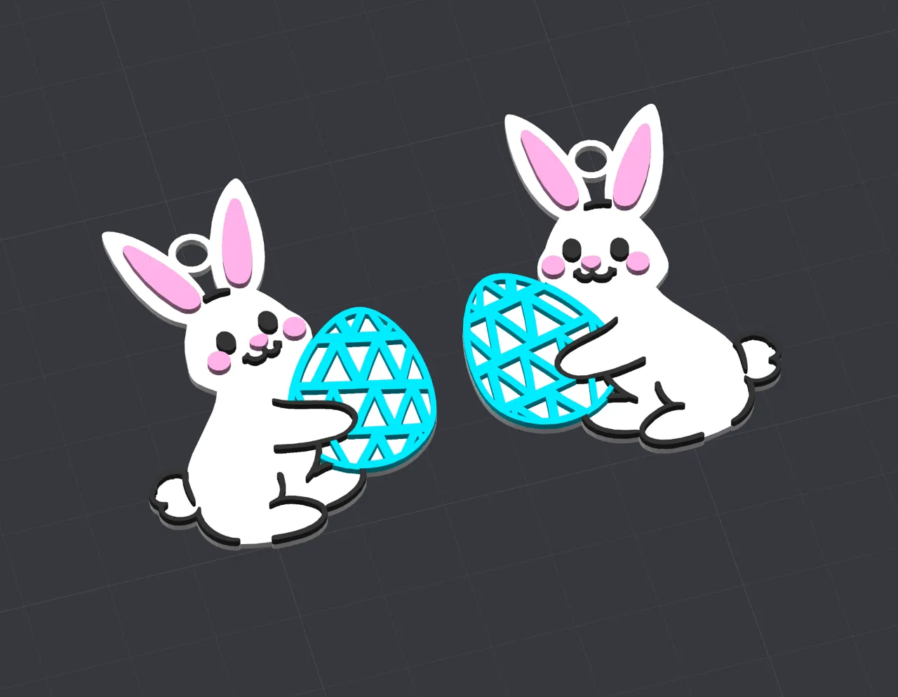 Easter Bunny Earrings, Quick Printing view 2
