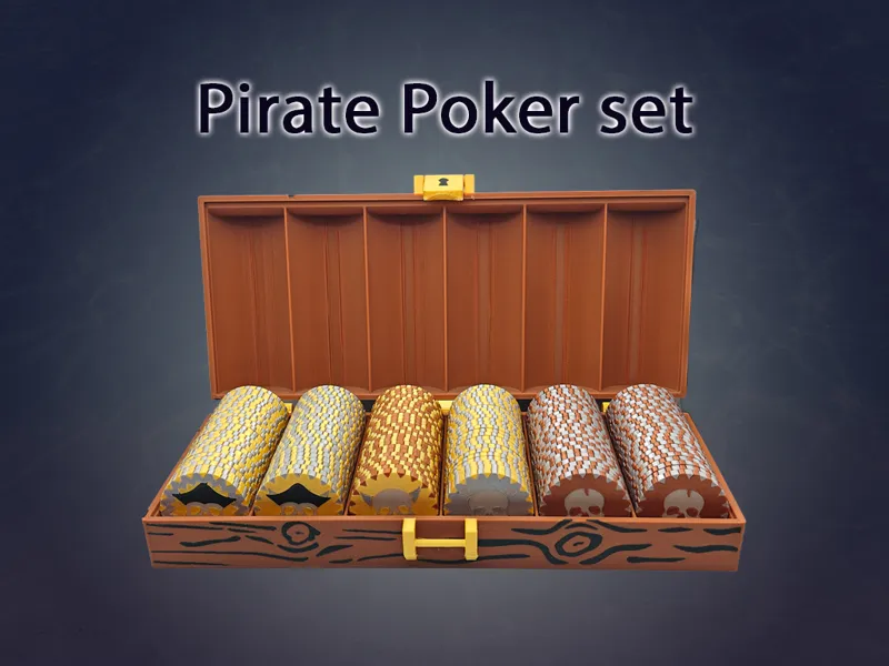 Pirate poker chip set