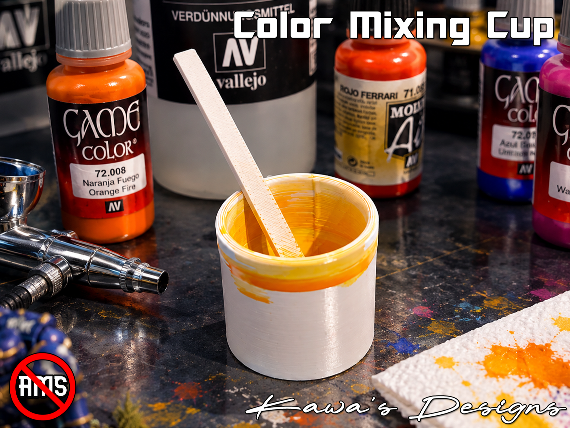 Color Mixing Cup 3D model