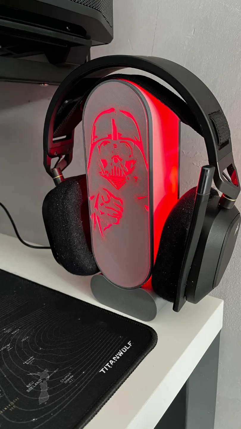Darth Vader Front - Lightbox Headset stand by P3D Design - MakerWorld
