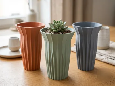 Flaring Ridge Vase Planter